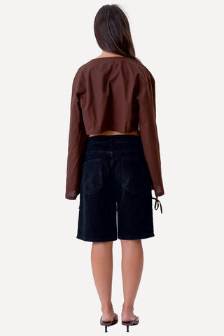 Leonora Tie Blouse - Brown