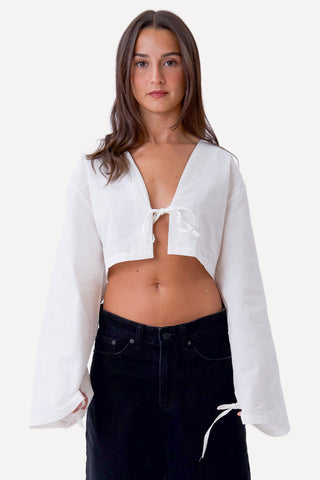 Leonora Tie Blouse - White