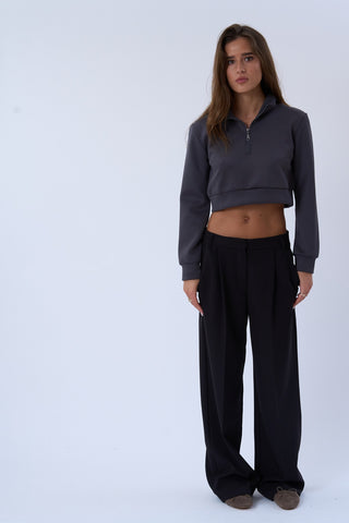 Zenia Half Zip in Anthracite · effortless scandi jacket for women from ITS MAY