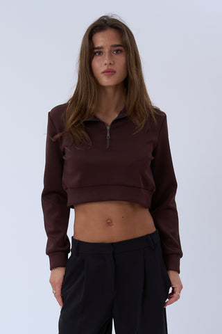 Zenia Half Zip in Brown · effortless scandi jacket for women from ITS MAY