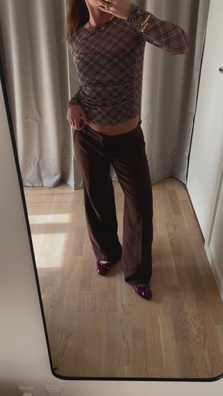 Low Waist Suit Pants in Brown · effortless scandi pants for women from ITS MAY