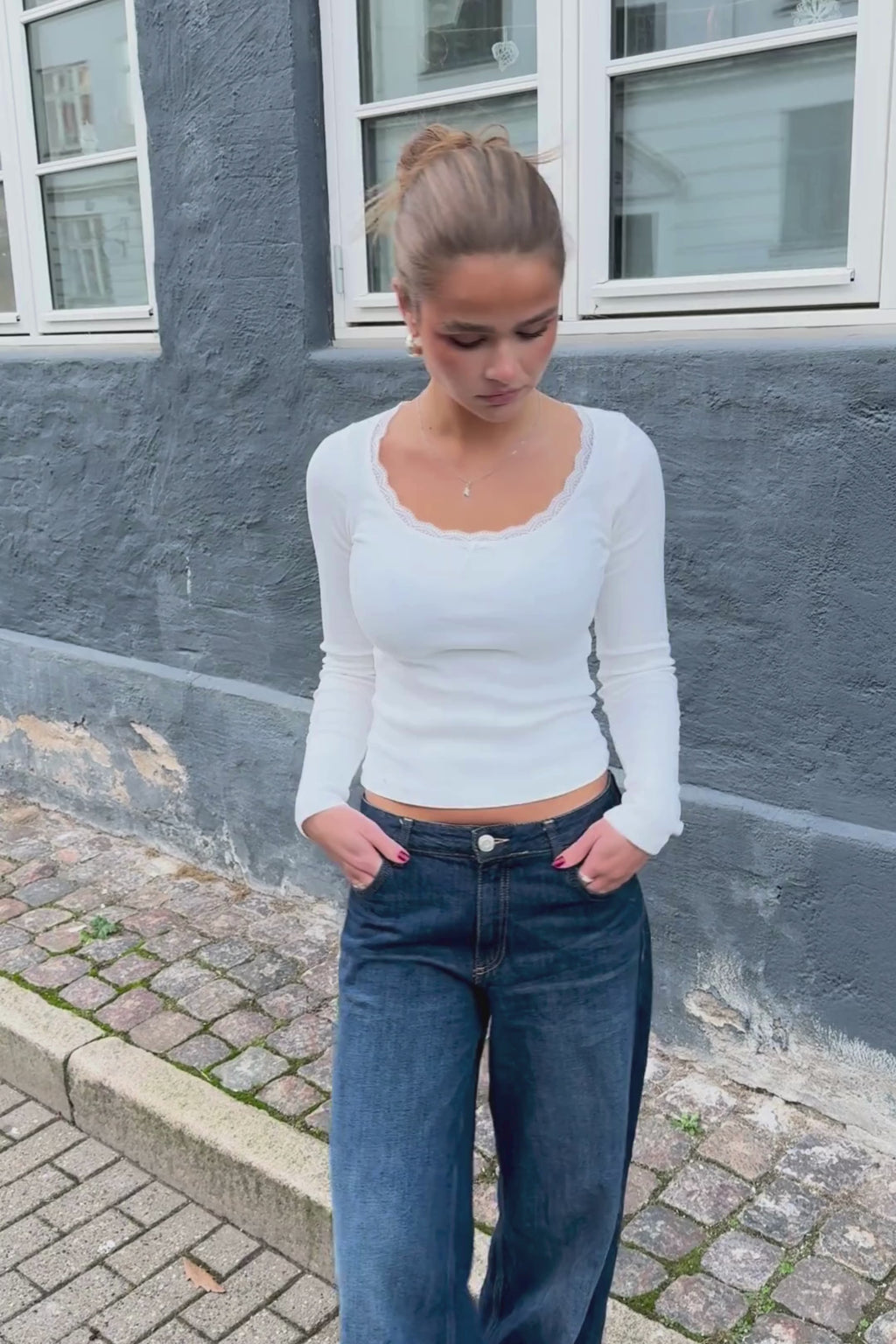 Lace top in White · effortless scandi top for women from ITS MAY